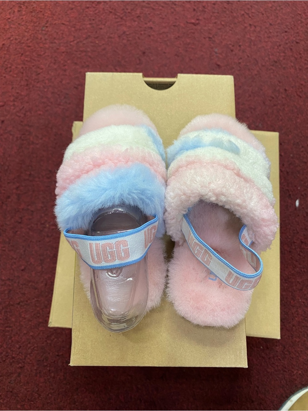 UGG Fluff Yeah Slide Cali Collage Toddler Sandals Slippers PSTR
